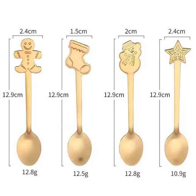 Karácsonyi figurás kávéskanál szett - 4 db