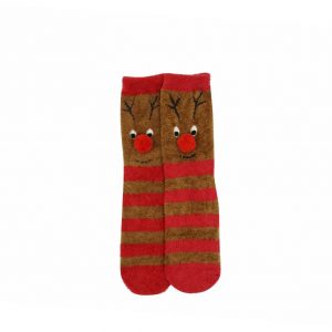 Karácsonyi mintás gyerek zokni - Rudolfos