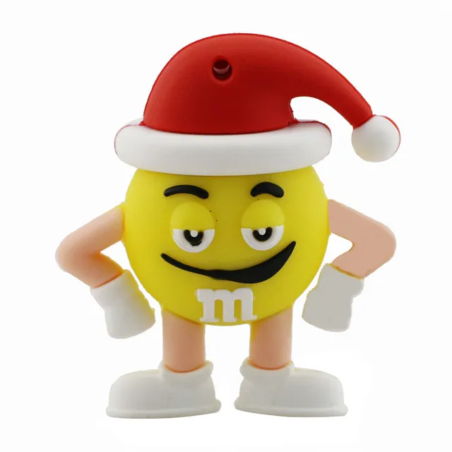 Csokigolyó alakú 64 GB-os karácsonyi USB pendrive – Sárga
