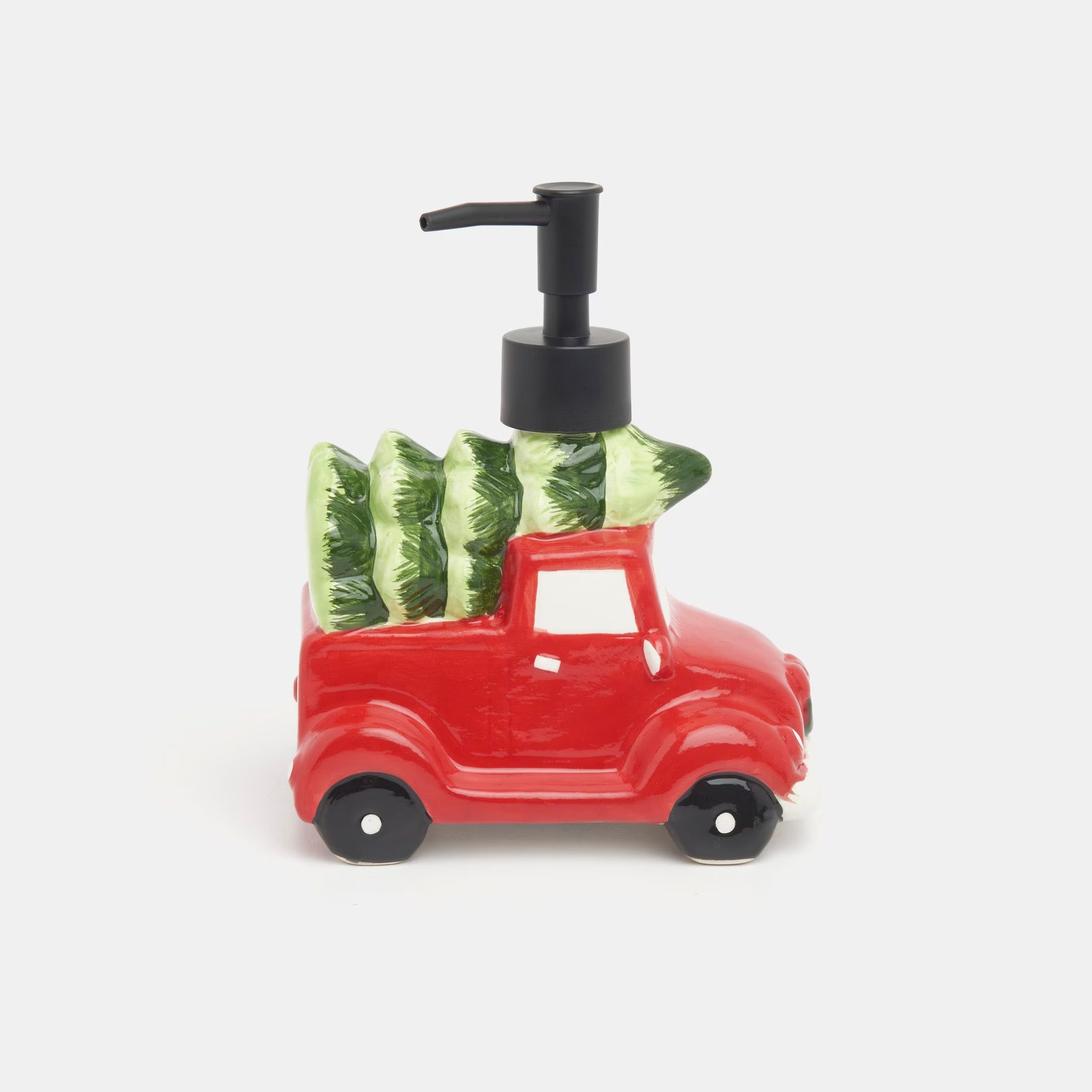  Piros furgon zöld fenyővel szappanadagoló