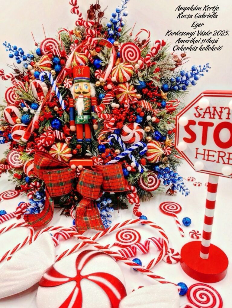 Anyukám Kertje – Óriási, 70 cm-es karácsonyi kopogtató