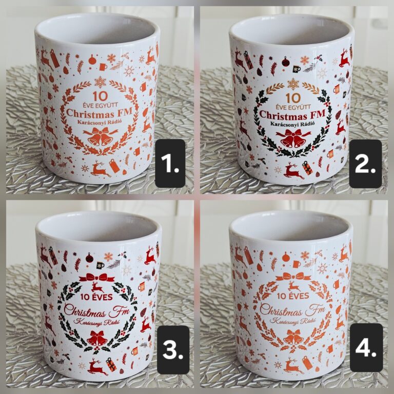 10 db - Christmas FM 10 éves bögre